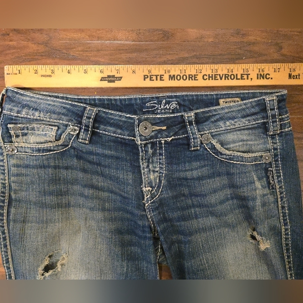 Silver Jeans Co Jeans Twisted Bootcut Distressed Womens Size 29/29 - Picture 5 of 7